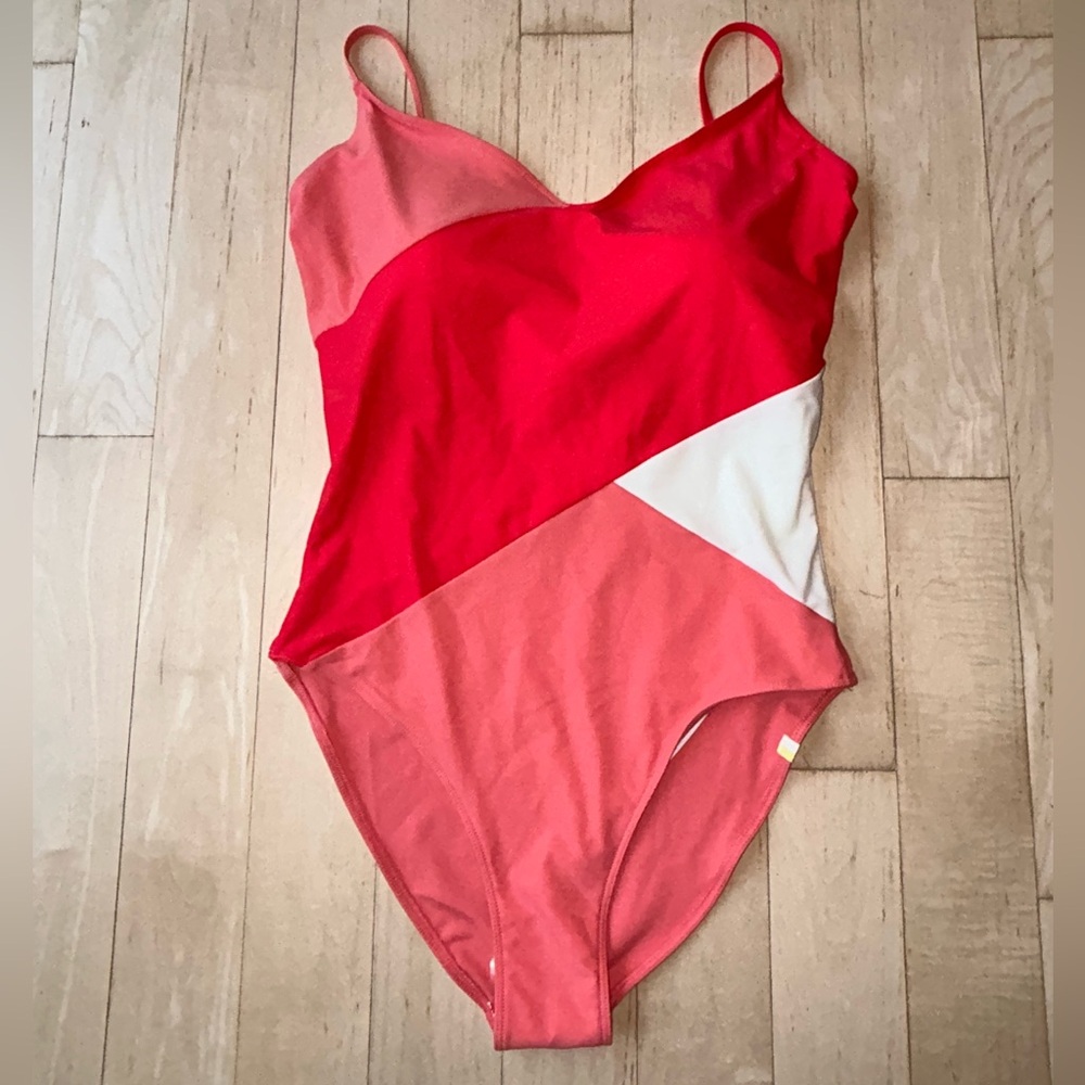 Summersalt The Marina Colorblock Grapefruit & Coral One-Piece Swimsuit 12 NWOT - Picture 2 of 13